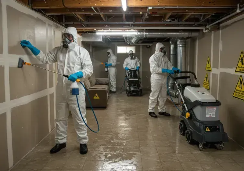 Basement Moisture Removal and Structural Drying process in Ozaukee County, WI